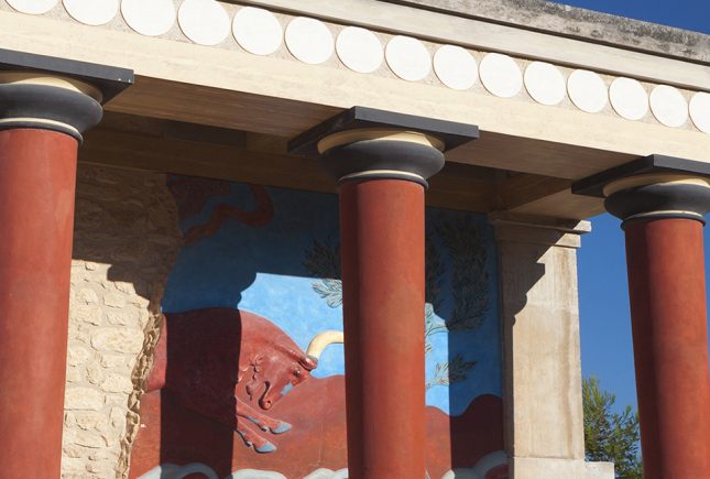 Knossos minoan ancient palace at Crete island in Greece.